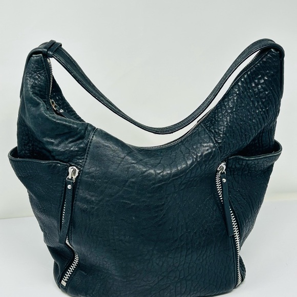Vince Camuto Textured Black Hobo Bag - Picture 1 of 8